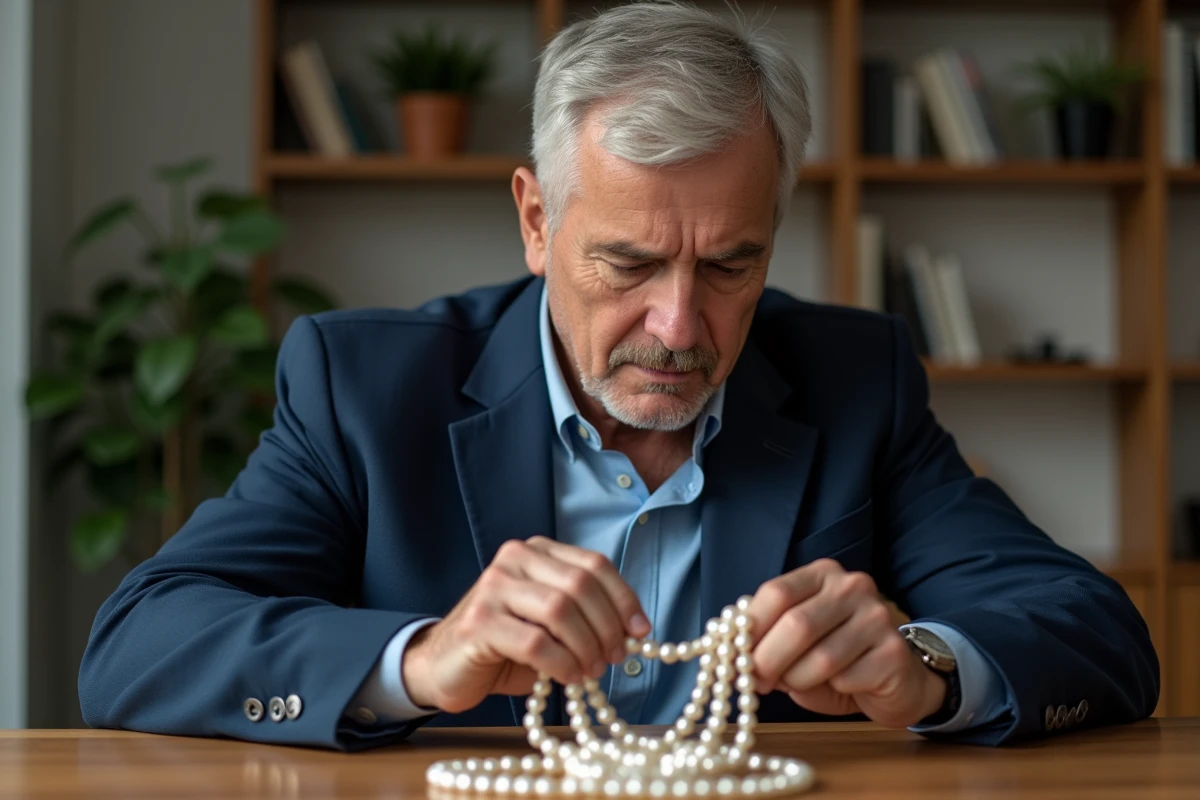 Homme vérifiant la brillance d